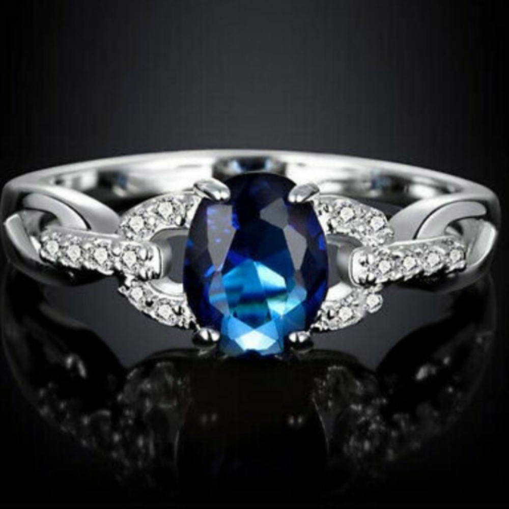 Blue Sapphire Ring Sz 8